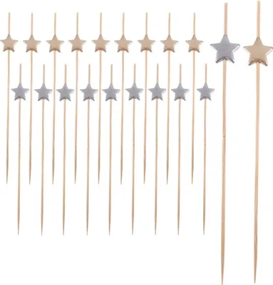 Produktbild von Bambus-Cocktailspieße, sternförmig, 12 cm, 20er-Packung