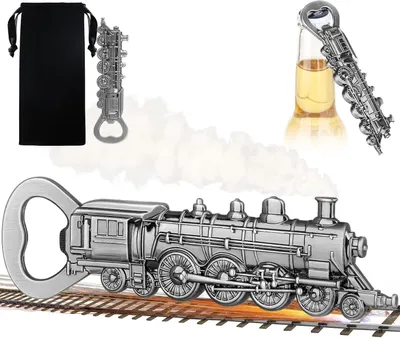 Productafbeelding van Spoorwegcadeaus - Trein flesopener stoomlocomotief - Gepersonaliseerde cadeaus voor mannen trein fans - Kerstcadeaus - Vaderdagcadeau