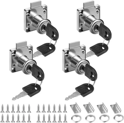 Produktbild von Möbelschlösser 22 mm, 4 Sets mit Schlüssel, Zinklegierung, für Schubladen und Schränke