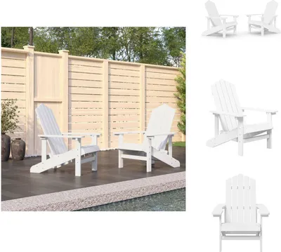 Obrázok produktu pre vidaXL Záhradné stoličky Adirondack 2 ks. HDPE biela - Záhradné stoličky