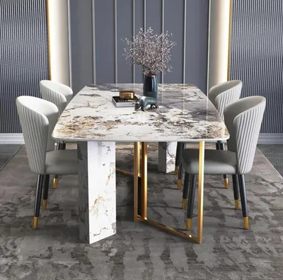 Obrázek produktu pro moderní jídelní stůl v mramorovém stylu Nábytek Stoly Jídelna Design Kuchyně