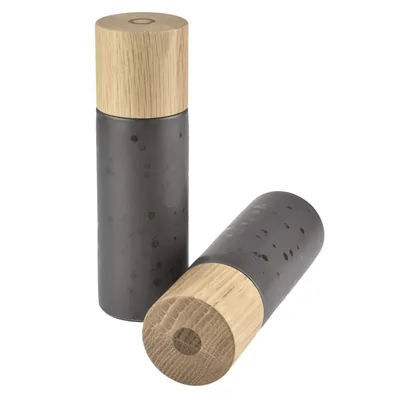 Produktbild von BITZ 821500, Salz- und Pfeffermühlen-Set, Schwarz, Holz, Keramik, 50 mm, 50 mm, 167 mm