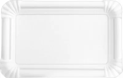 Produktbild von 250 Pappteller rechteckig 10 x 16 cm, weiß