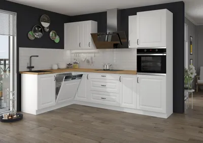 Produktbild von Landhaus Küche Stilo Weiß 170x285cm Küchenzeile Einbauküche Eckküche Winkelküche