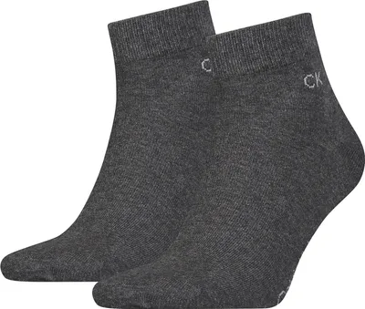 Produktbild von 2er Pack Calvin Klein Quarter Socken Herren 005 - dark grey melange 43-46