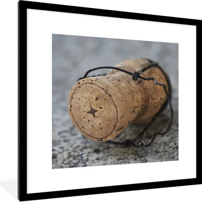 Produktbild von MuchoWow® Gerahmtes Poster Nahaufnahme eines Korkens 40x40 cm - Poster mit Schwarzem Bilderrahmen Wandposter Rahmen Foto Bilder - Poster - Plakat im Rahmen
