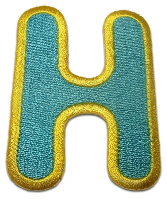 Produktbild von Buchstabe H - 6.2x4.6cm: Alphabet Buchstaben Einzeln Auswählbar - Aufnäher, Bügelbild, Aufbügler, Applikationen, Patches, Flicken, Zum Aufbügeln