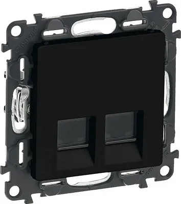 Obrázok produktu pre Dátová zásuvka 2xRJ45 Cat.6A STP LEGRAND VALENA LIFE 756349 čierna