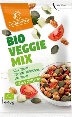 Produktbild von Veggie Mix 40g -  Veganer Protein Snack aus gerösteten und gesalzenen Sojabohnen und Kürbiskernen - glutenfrei