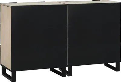 Immagine prodotto di Maison Exclusive - Set di due credenze, colore bianco, dimensioni 120 x 33 x 75 cm, in legno massello di mango