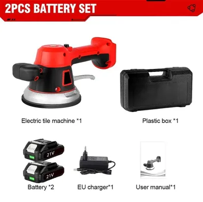 Produktbild von Fliesenvibrator - Fliesenverlegemaschine - 3500 W - 6 Stufen - Saugnapf - Automatische Nivellierung - 18 V - 2 Akkus + EU-Ladegerät