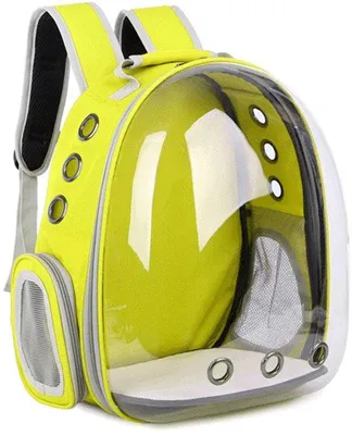 Image de Sac à dos de voyage pour chats et chiens, jaune, aéré