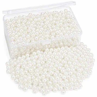 Wachsperlen 6 mm, 1000 Stück, weiß, rund, zum Basteln