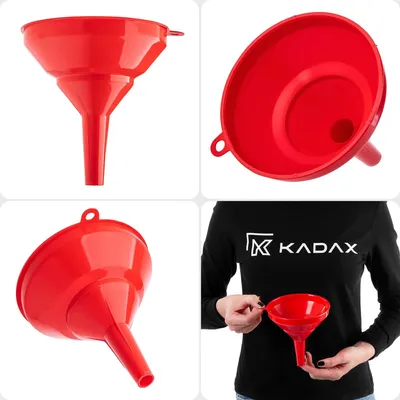 Obrázek produktu pro Praktický kuchyňský trychtýř – trychtýř na lahve – plast – průměr 12 cm – vhodný pro potraviny – červený