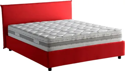 Produktbild von Doppelbett Bernadette, Containerbett mit Stoffbespannung, 100%  Italy, Frontöffnung, mit Matratze Cm 140x200 enthalten, Rot