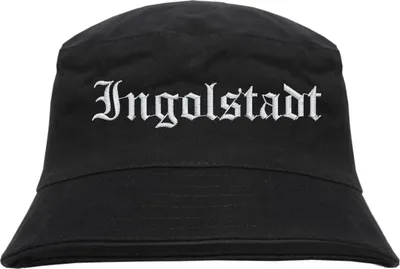 Produktbild von Ingolstadt Fischerhut - Altdeutsch - bestickt -  Bucket Hat Anglerhut Hut Schwarz S/M