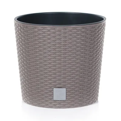 Obrázek produktu pro Obal na květináč RATO ROUND 2v1 plastový hnědošedý d30x27cm