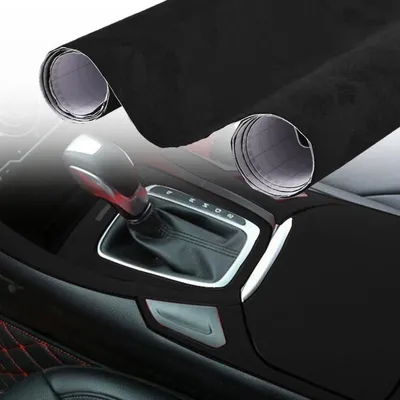 Produktbild von Autofolie Wildlederoptik Mikrofaser Selbstklebend mit Luftkanälen Schwarz 20 x 152 cm