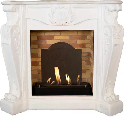 Immagine prodotto di Caminetto a etanolo Xaralyn - Louis BME-W - pietra naturale bianca - riscaldamento a 3 kW - caminetto da incasso incluso - caminetto decorativo