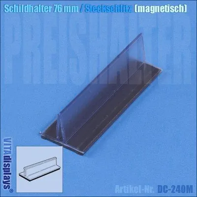 Produktbild von Schildhalter 75mm / Steckschlitz (magnetisch) (5 Stück)