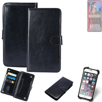 Produktbild von K-S-Trade 360° Hülle kompatibel mit Tecno Camon 20 Pro schwarz Kunstleder Case BookCase WalletCase Kunstlederederhülle Handyhülle, Rundumschutz