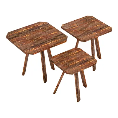 Produktbild von Satztisch 'Masku' 3er Set quadratisch Holz Dunkler Holzton