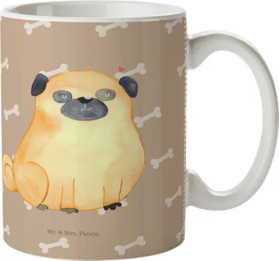 Produktbild von Mr. & Mrs. Panda Trinklernbecher Mops - Hundeglück - Geschenk, Haferl, Sprüche, Kindertasse, Kinderbecher, Liebe, Hund, Pott, Hundeliebe, Plastikbecher, Knuffig