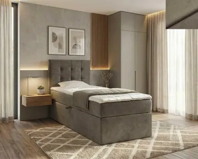 Produktbild von Boxspringbett INCANTO NORDELO New Velo 204 BRAUN, 120 x 200 cm mit Stauraum, Bonellmatratze und 4 cm Topper