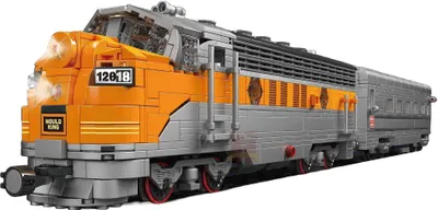 A Lego-style model of a diesel locomotive.