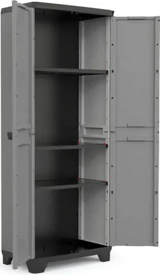 Image de Keter Armoire de stockage avec étagères Stilo Gris et noir 173 cm