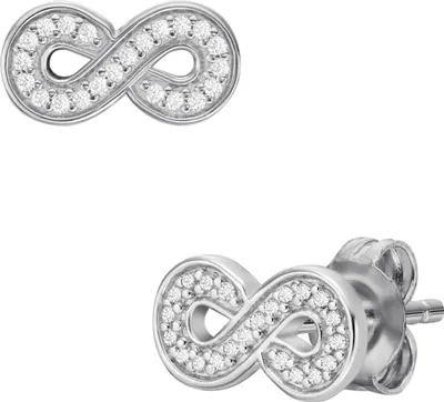 Immagine prodotto di Orecchini a bottone Infinity in argento sterling