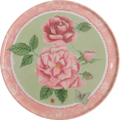 Immagine prodotto di Clayre & Eef Sottopentola SWEET ROSES Ø 17 cm, melammina, rotondo, motivo floreale, rosso