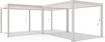 Produktbild von Weide Deluxe | Pergola Voll Aluminium freistehend | 6 x 7 M | Lamellendach weiß + Verbindungskit 3 Meter