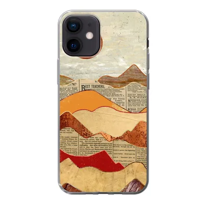Produktbild von MuchoWow® Handyhülle Schutzhülle Hülle für iPhone 12 Vintage - Zeitung - Marmor Silikon Softcase Handy Hülle - Schutzhülle