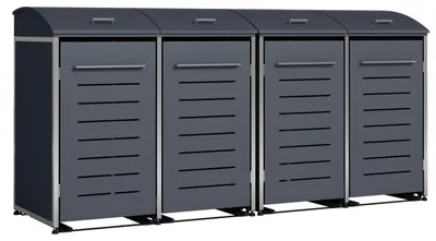 Produktbild von 4er Mülltonnenbox 211 x 136 x 83 cm Stahl Anthrazit