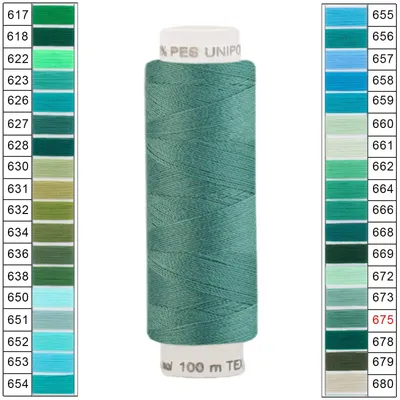 10 x 100m / 10 Spulen Unipoly 120 TEX14x2 Nähgarn petrol