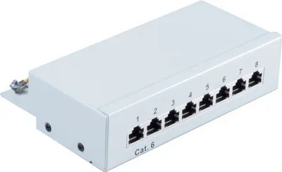 Produktbild von Patchpanel Patchfeld Cat.6, 8-Port lichtgrau