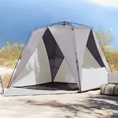 Zdjęcie produktu dla vidaXL Namiot plażowy dla 4 osób Szary Wodoodporny Quick Release