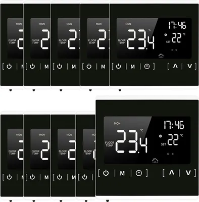 Produktbild von 10X Smart Digital Raumthermostat LCD Touchscreen Thermostat Wandthermostat für 16A Elektroheizung Fußbodenheizung Programmierbarer,Weißer Rand