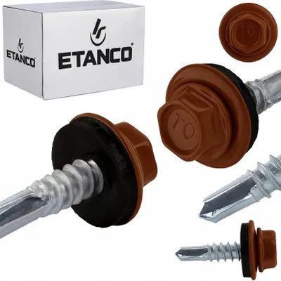 Obrázek produktu pro ETANCO GT5 samořezné šrouby kov - kov 5,5 x 25 mm RAL 8002 250 ks.