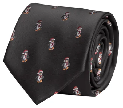 Produktbild von Fabio Farini - 1 Stück weihnachtliche Herren Schlips in 8cm Breit (8cm), Pinguin