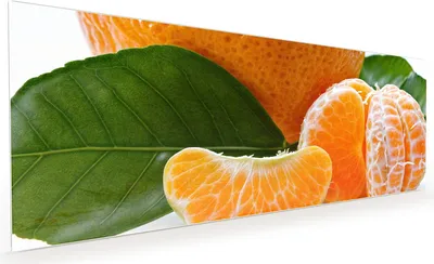 Produktbild von Küchenrückwand Spritzschutz Glas mit Motiv Frische Mandarine 40 x 40 cm
