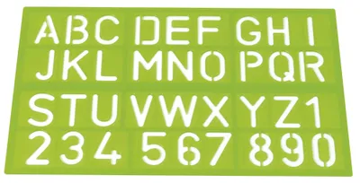 Schablone Buchstaben & Zahlen 40 mm, 3 Farben, 1 St.