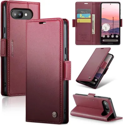 Obrázek produktu pro Pouzdro pro Google Pixel 9a - Peněženkové pouzdro CASEME Litchi Texture - Červené