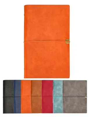 Obrázok produktu pre Zošit A6, obal zPolyuretánkože, doplniteľný, oranžová farba, rozmer 18 x 11 cm, 200 strán