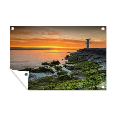 Obrázek produktu pro MuchoWow® Zahradní plakáty - Moře - větrný mlýn - 40x60 cm - Zahradní dekorace