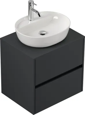 Produktbild von Badmöbel Taifun 60cm mit ovalem Aufsatzwaschbecken grafit : Grafit