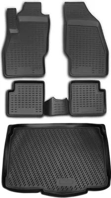 Image de Tapis & bac de coffre Set pour Opel Corsa D 2006-2014 Caoutchouc TPE Noir 5x