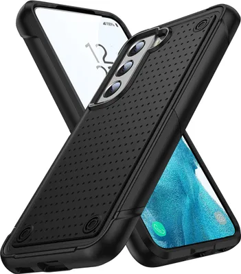 Produktbild von Für Samsung Galaxy S22 5G Hülle Militärqualität Stoßfest Hybrid 2 in 1 Hart PC Weich TPU Handyhülle Schwarz