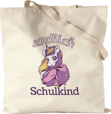 Produktbild von Einhorn Jutebeutel Stoffbeutel Canvas als Geschenk zur Einschulung Schulbeginn Schulstart für Schulanfänger Erstklässler Schule